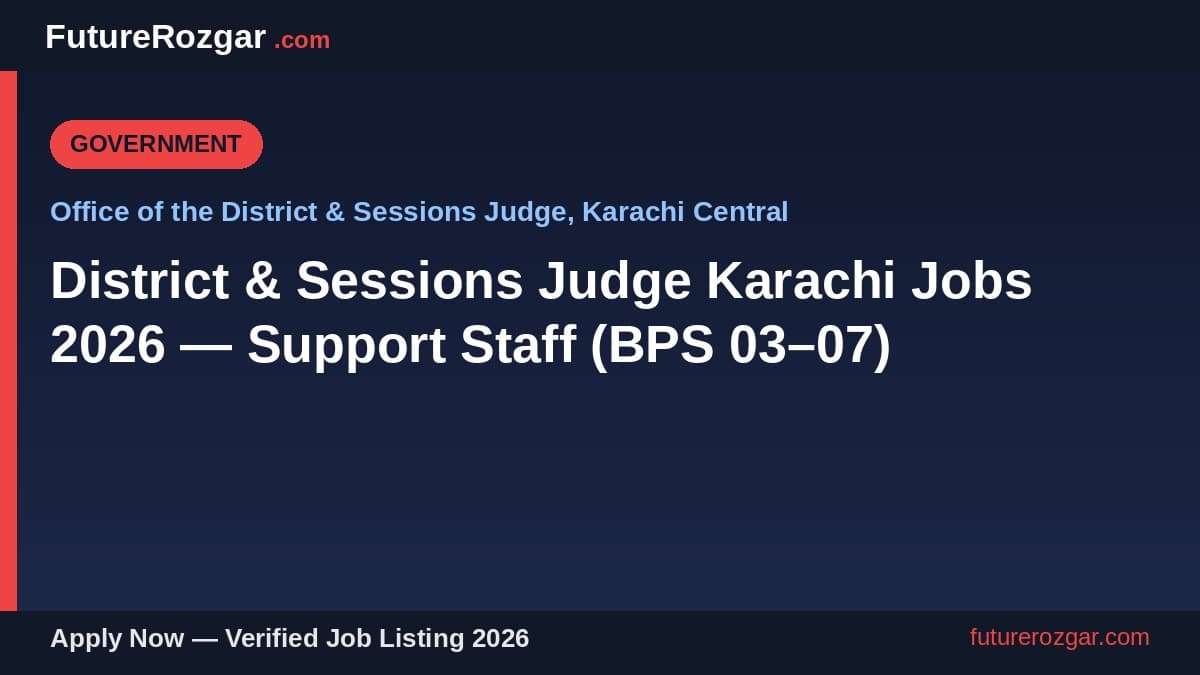 District & Sessions Judge Karachi Jobs 2026 District & Sessions Judge Karachi Jobs 2026