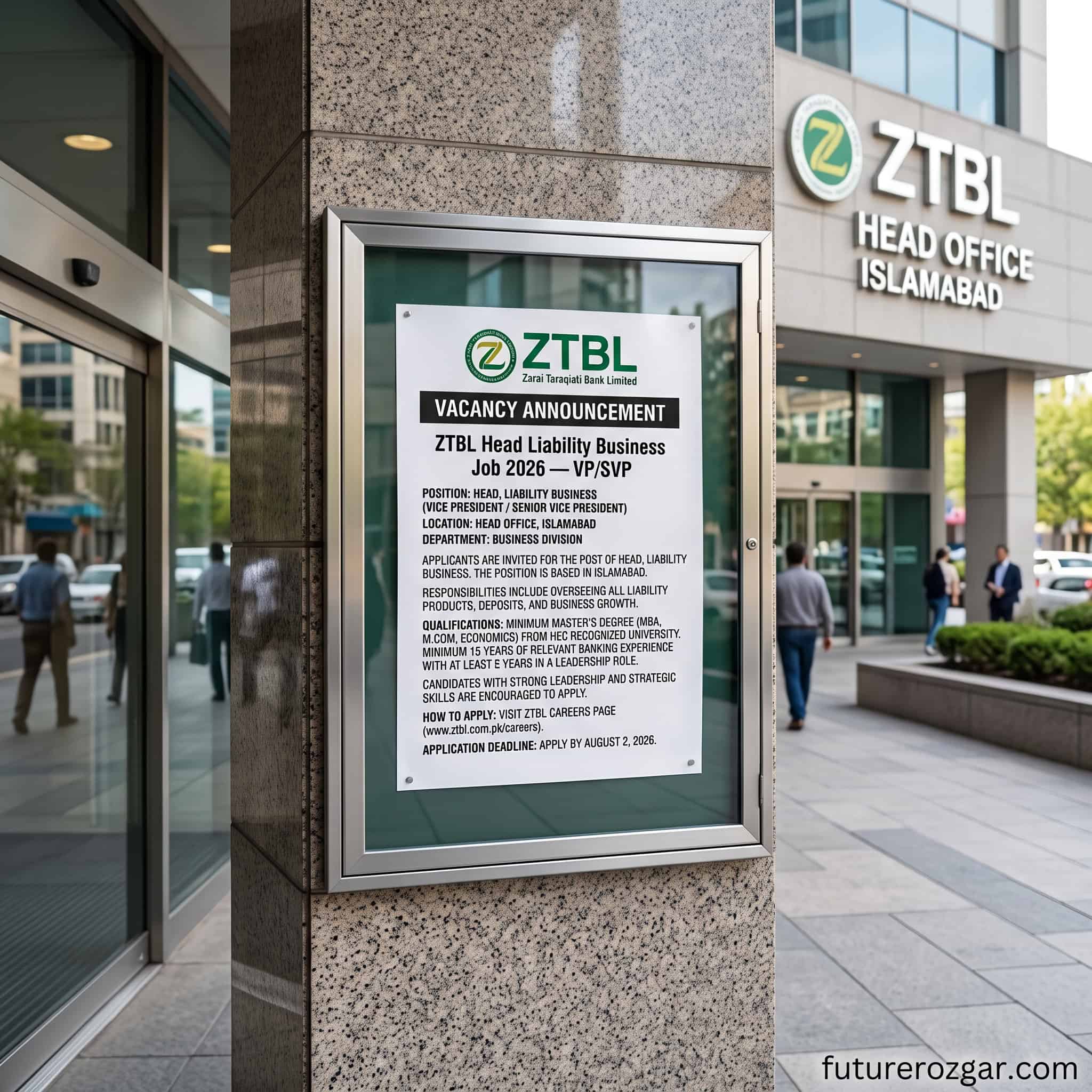 ZTBL Head Liability Business Job 2026