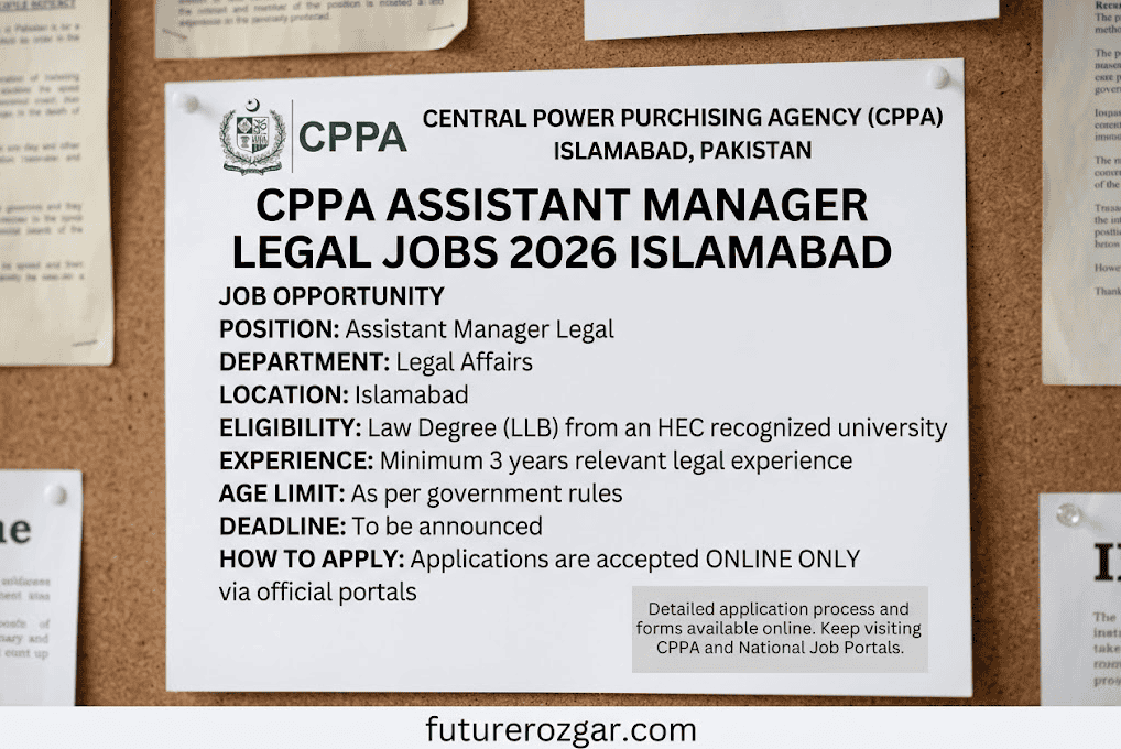 CPPA Assistant Manager Legal Jobs 2026 Islamabad