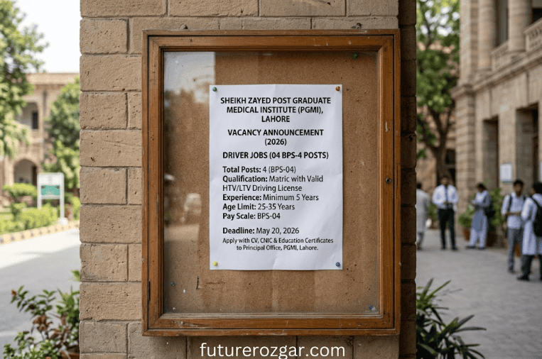 Sheikh Zayed PGMI Lahore Driver Jobs 2026