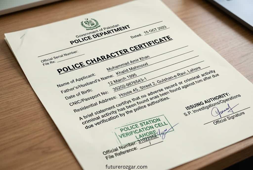 Police Character Certificate Pakistan