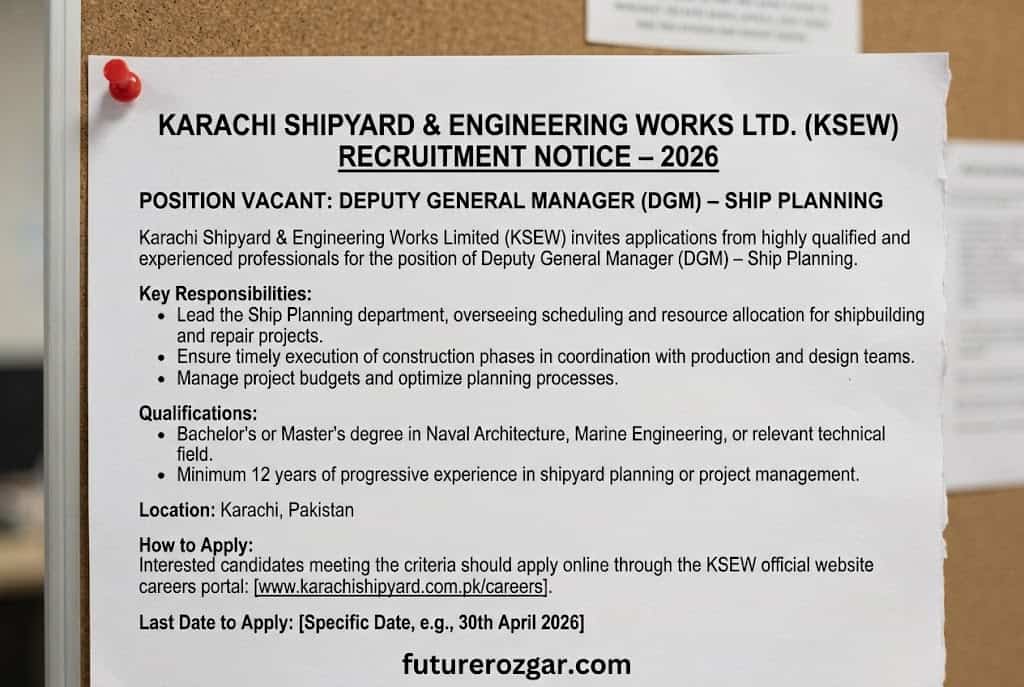Karachi Shipyard Jobs 2026